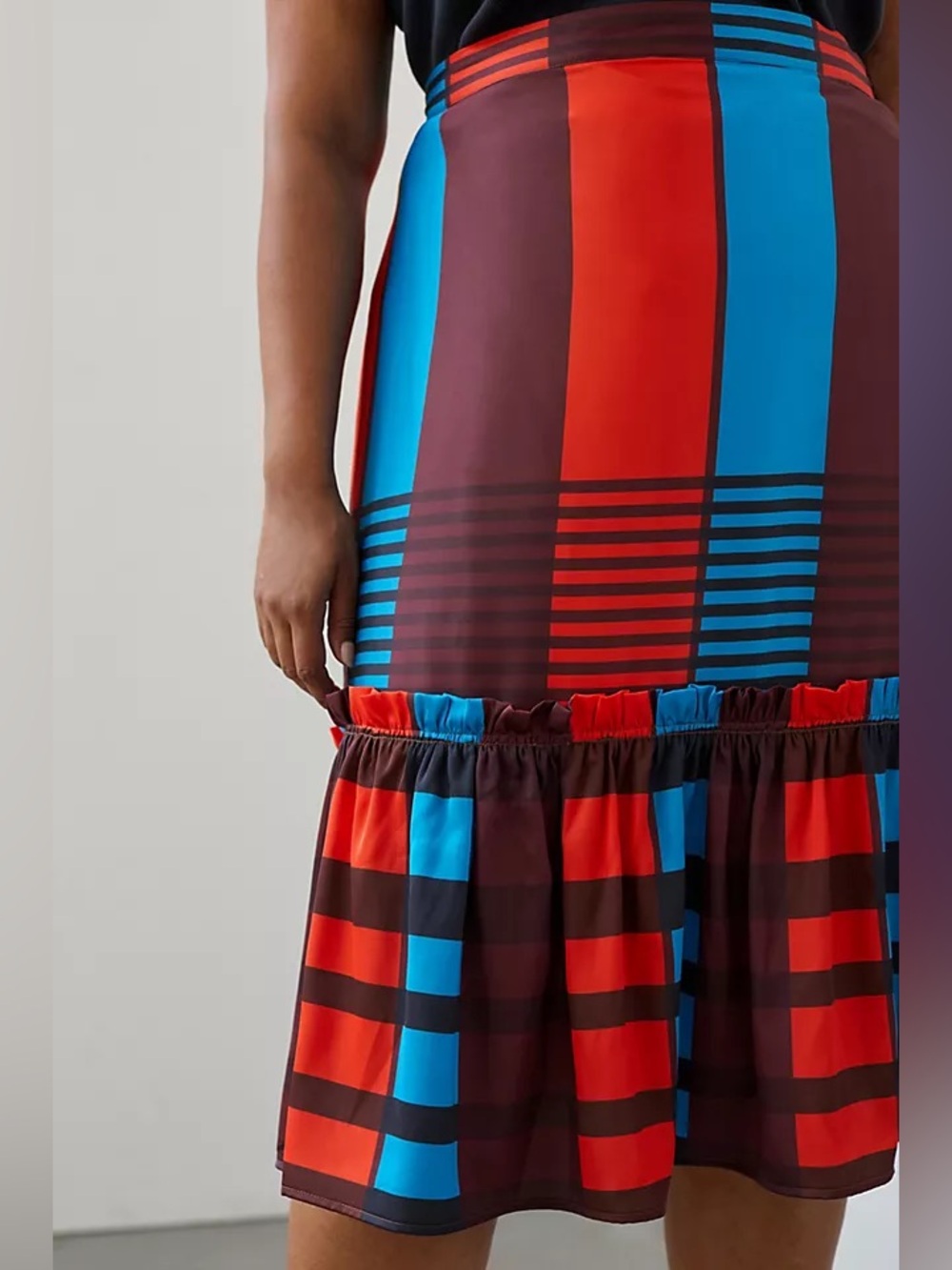 Eva Franco Flounced Midi Skirt
